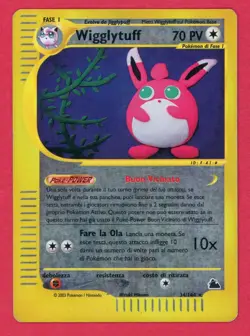 ITALIAN Wigglytuff Reverse Foil Pokemon e-Card Series Skyridge #34 2003 - HP - Image 1