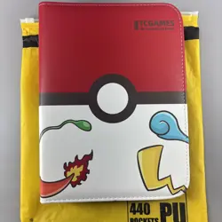 TCGAMES Pokemon 440 Pocket Card Binder 4-Pocket Zip Album 3-Ring 55 Pages - Image 2