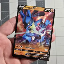 Lucario V Miscut OC Error Fusion Strike Pokemon Card 146/264 - Image 1