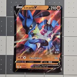 Lucario V Miscut OC Error Fusion Strike Pokemon Card 146/264 - Image 5