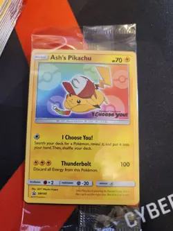 SEALED Ash’s Pikachu TCG SM108 2017 Promo Card Pokemon "I Choose You" - Image 1