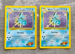 Misty’s Seadra 9/132 Gym Heroes Pokemon Holo 2 Card Lot Rare & Prerelease Stamp - Image 2