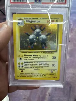 Pokemon TCG Magneton Base Set Holo Unlimited Rare Card 9/102 PSA 7 NM - Image 2