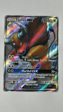 Tauros GX - 144/149 - Pokemon Sun & Moon Base Set Full Art Ultra Rare Card NM/LP - Image 1