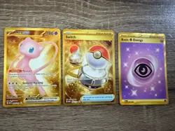 Pokemon 151 Hyper Rare Card Lot - Mew ex 205/165, Basic Energy 207, Switch 206 - Image 1