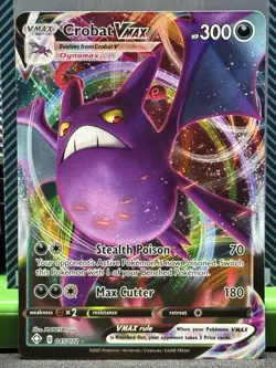 Pokemon TCG Crobat VMAX Shining Fates Holo Rare Card 045/072 NM - Image 1