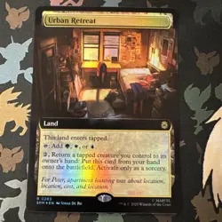 0283 Urban Retreat - Spider-Man - Extended Art - Rare - FOIL - MTG Land - Image 1