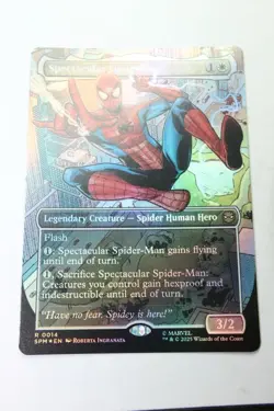 MTG Spectacular Spider-Man x1-Foil Borderless-Marvel's Spider-Man-Near Mint - Image 1