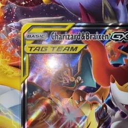Charizard & Braixen GX SM230 Promo Pokemon Sun & Moon Tag Team JUMBO CARD! - Image 2