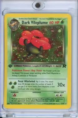 POKEMON DARK VILEPLUME TEAM ROCKET 1ST EDITION HOLO RARE 13/82 LP - Image 1