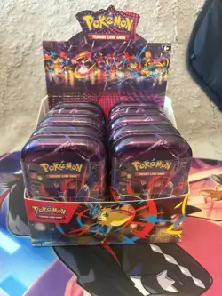 1 Random Pokemon TCG Mega Evolutions Mini Tin 2x Packs Per Tin - Image 1
