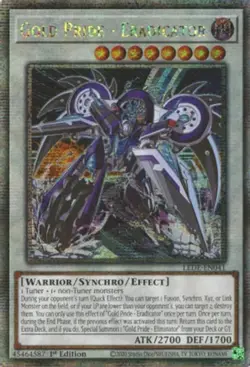 Yugioh: 1x Gold Pride - Eradicator - LEDE-EN041 - Quarter Century Secret Rare - - Image 1
