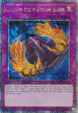 Yugioh: 1x Horn of the Phantom Beast - RA03-EN241 - Quarter Century Secret Rare - Image 1