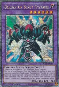 Yugioh: 1x Gladiator Beast Gyzarus - RA03-EN198 - Quarter Century Secret Rare - - Image 1