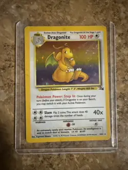Vintage 1999 Dragonite 4/62 Fossil Holo Rare English LP Pokemon TCG WOTC Card - Image 1