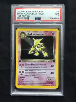 Pokemon Cards: 1st Edition Team Rocket Rare Holo: Dark Alakazam 1/82: PSA 7 - Image 2