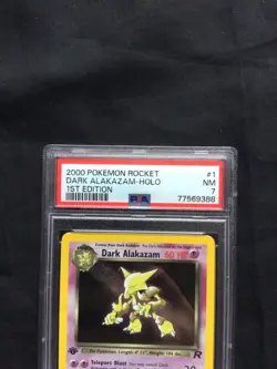 Pokemon Cards: 1st Edition Team Rocket Rare Holo: Dark Alakazam 1/82: PSA 7 - Image 3
