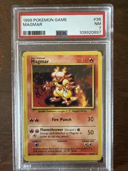 1999 Pokemon Base Set Lot Of 2 Graded Cards - Magmar and Kadabra - PSA 7 - Image 2