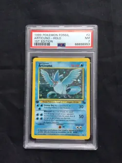 Pokemon Cards: 1st Edition Fossil Rare Holo: Articuno 2/62: PSA 7 - Image 1
