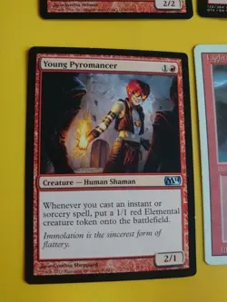 Dragon Fodder, Anger, Lightning bolt -revised,YOung Pyromancer MTG 4 Card. - Image 2