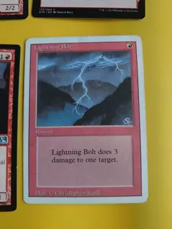 Dragon Fodder, Anger, Lightning bolt -revised,YOung Pyromancer MTG 4 Card. - Image 3