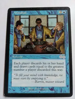 Lot.of 2-MTG "Windfall"- Urza's Saga/Battle Royale, Regular Uncommon, NM - Image 2