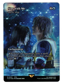 MAGIC THE GATHERING FINAL FANTASY STAY WITH ME RHYSTIC STUDY FOIL BORDERLESS FFX - Image 1
