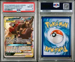 POKEMON PSA 8 UMBREON e DARKRAI GX 125/236 UNIFIED MINDS ITALIANO 2019 POP 6!🌍 - Image 3