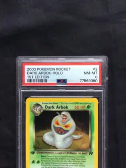 Pokemon Cards: 1st Edition Team Rocket Rare Holo: Dark Arbok 2/82: PSA 8 - Image 3