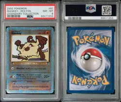 2002 Pokemon Legendary Collection Mankey Rev Holo PSA 8 Vintage WOTC #81 - Image 3
