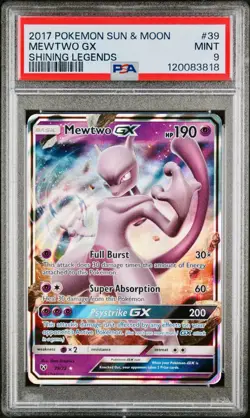 POKEMON PSA 9 MEWTWO GX 39/73 SHINING LEGENDS ENGLISH 2019! - Image 1
