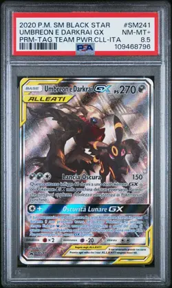Pokemon PSA 8.5 Umbreon Darkrai #SM241 Full Art Tag Team Promo 2020 Italiano - Image 2