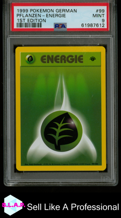 PFLANZEN-ENERGIE 1ST EDITION POKEMON GERMAN 1999 99 PSA 9 - Image 1