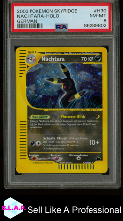 NACHTARA-HOLO GERMAN POKEMON SKYRIDGE 2003 H30 PSA 8 - Image 1