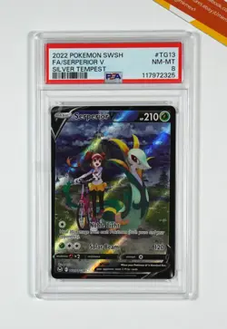 Pokemon PSA 8 Serperior V #TG13 Trainer Gallery Silver Tempest 2022 English - Image 1