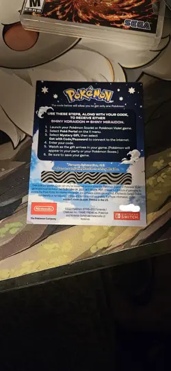 Shiny Miraidon Koraidon Code GameStop Pokemon Promo NM Not Scratched - Image 2