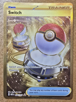 Pokemon TCG Switch Trainer 206/165 Full Art Gold Secret Rare SV151 2023 NM/M - Image 1
