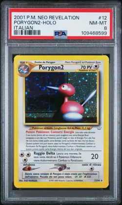 Pokemon PSA 8 Porygon2 #12 Holo Unlimited Neo Revelation 2001 Italiano - Image 2