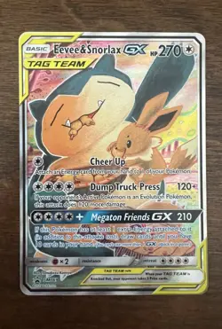 Pokemon Eevee & Snorlax GX Team Up TCG SM169 Holo Promo Ungraded - Image 1