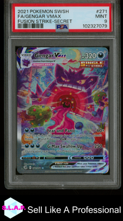 FA/GENGAR VMAX FUSION STRIKE-SECRET POKEMON SWSH FUSION STRIKE 2021 271 PSA 9 - Image 1
