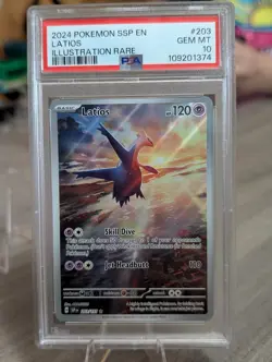 2024 Pokemon Surging Sparks Latios 203/191 Illustration Rare PSA 10 New Cert - Image 1