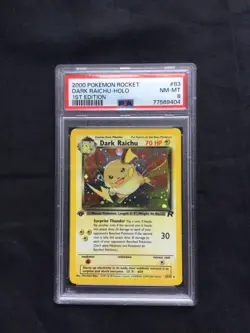 Pokemon Cards: 1st Edition Team Rocket Rare Holo: Dark Raichu 83/82: PSA 8 - Image 1