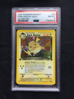 Pokemon Cards: 1st Edition Team Rocket Rare Holo: Dark Raichu 83/82: PSA 8 - Image 2