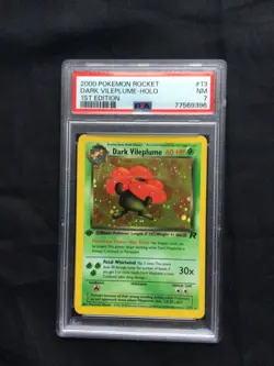 Pokemon Cards: 1st Edition Team Rocket Rare Holo: Dark Vileplume 13/82: PSA 7 - Image 1