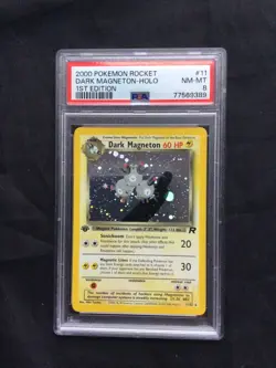 Pokemon Cards: 1st Edition Team Rocket Rare Holo: Dark Magneton 11/82: PSA 8 - Image 1