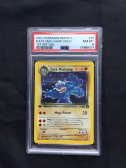 Pokemon Cards: 1st Edition Team Rocket Rare Holo: Dark Machamp 10/82: PSA 8 - Image 1