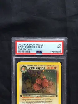 Pokemon Cards: 1st Edition Team Rocket Rare Holo: Dark Dugtrio 6/82: PSA 7 - Image 3