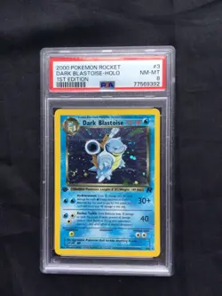 Pokemon Cards: 1st Edition Team Rocket Rare Holo: Dark Blastoise 3/82: PSA 8 - Image 1