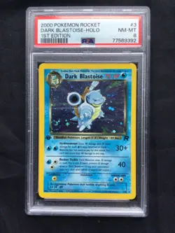 Pokemon Cards: 1st Edition Team Rocket Rare Holo: Dark Blastoise 3/82: PSA 8 - Image 2