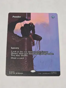 🔥 Ponder 0013 Borderless MTG Spider-Man Non-Foil - NM/M - - Image 1